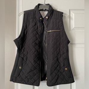 Black guess vest. Sz L. EUC